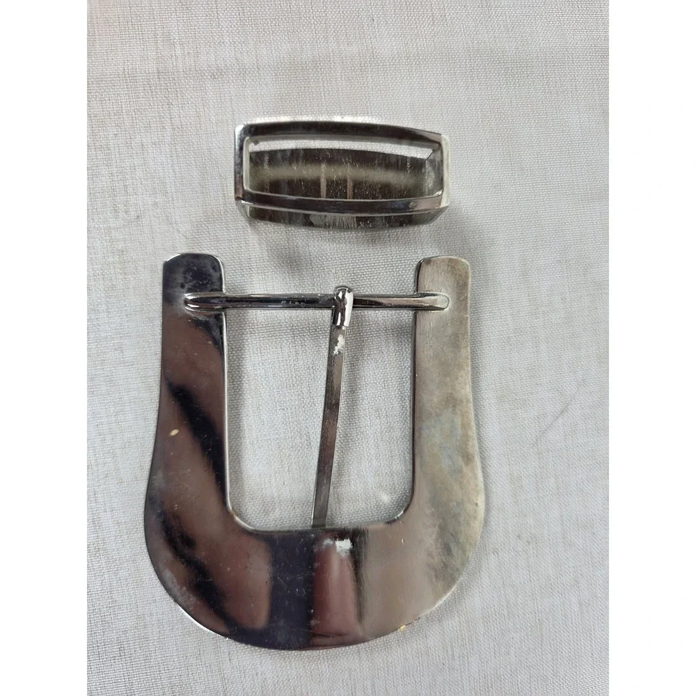 Silver Tone and Rhinestone Pin Style Belt Buckle with‎ Belt Loop Western